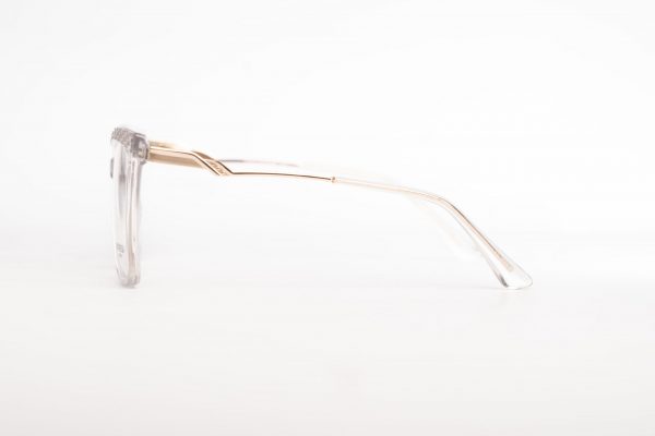 Aro Oftalmico Pasta Blanco/Patllas Metal Doradas