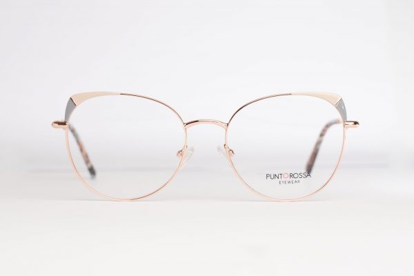 Aro Oftalmico Metal Doradop_detalles Blanco Y Celeste