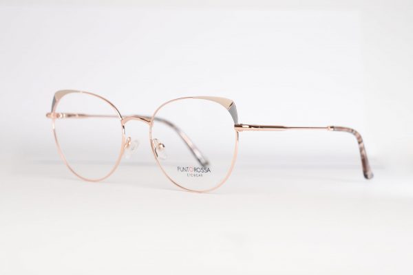 Aro Oftalmico Metal Doradop_detalles Blanco Y Celeste