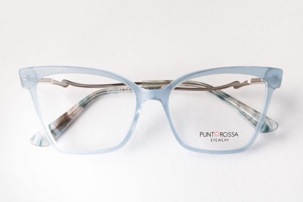 Aro Oftalmico Pasta Celeste_patilla Metal Plateado