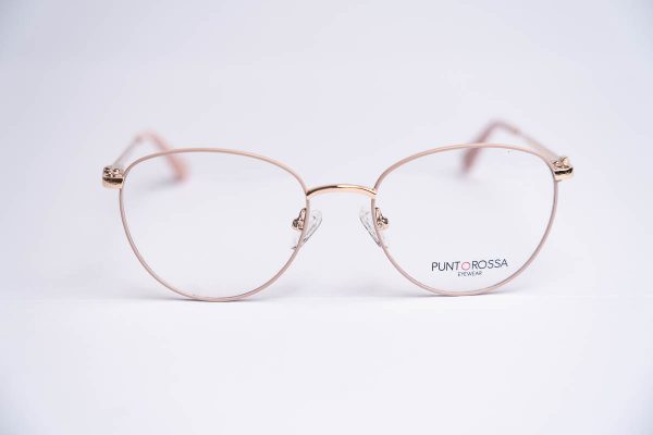 Aro oftalmico metal muje detalles rosa delgador