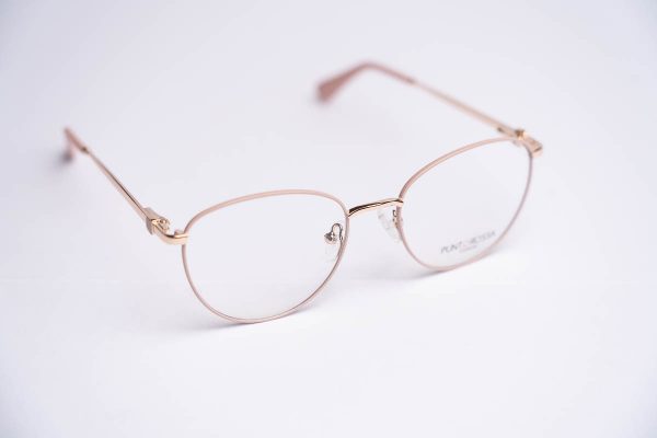 Aro oftalmico metal muje detalles rosa delgador