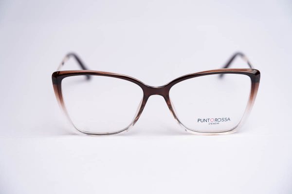 Aro oftalmico mujer pasta transparente cafe