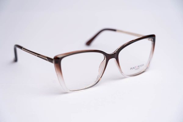 Aro oftalmico mujer pasta transparente cafe