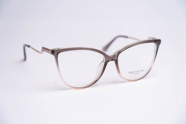 Aro oftalmico mujer pasta gris transparente detalle nivel