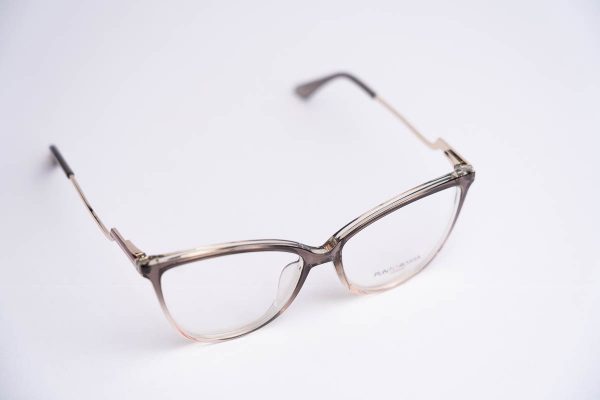 Aro oftalmico mujer pasta gris transparente detalle nivel