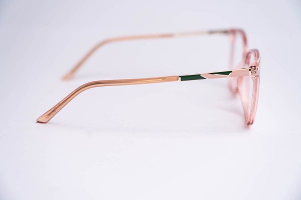 Aro oftalmico mujer pasta rosa transparente