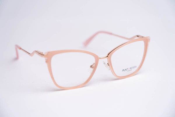 Aro oftalmico mujer naranja transparente pasta