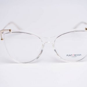 Aro oftalmico mujer pasta transparente detalle dorado
