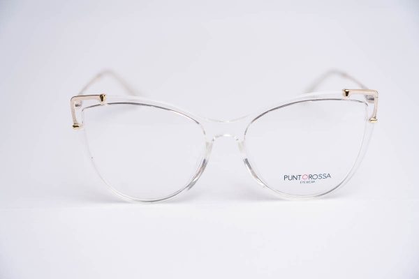 Aro oftalmico mujer pasta transparente detalle dorado
